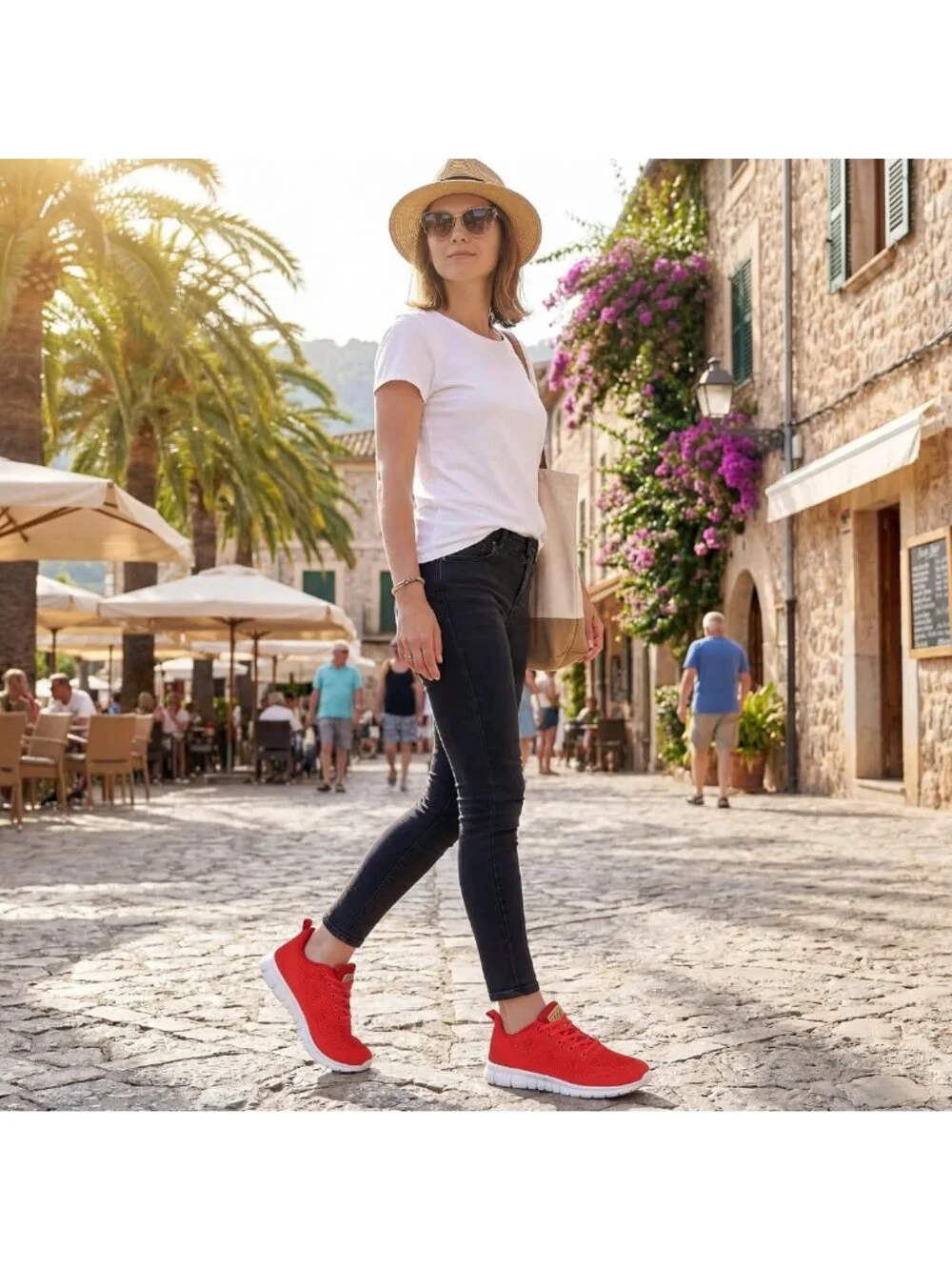 Lightweight Women's Tennis Shoes - Comfortable Non-Slip Sneakers for Walking